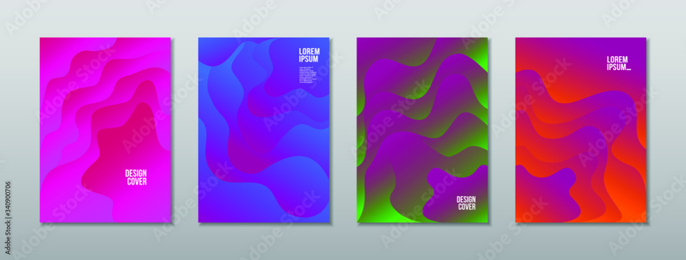 A4 abstract color 3d paper art illustration set. Vector design layout for banners presentations, flyers, posters and invitations. Eps10.