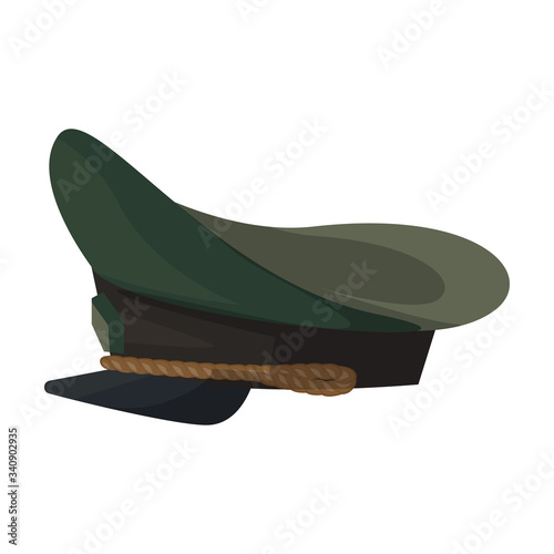 Military cap vector icon.Cartoon vector icon isolated on white background military cap.