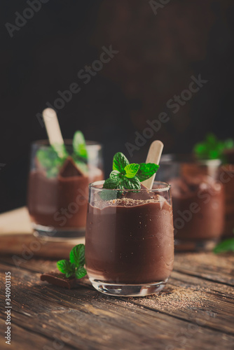Sweet mousse with chocolate