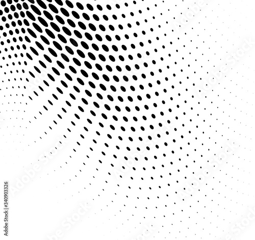 Wave halftone texture. Abstract monochrome chaotic background. Template for printing on wrapping paper  fabric  posters  business cards. Black and white background for websites