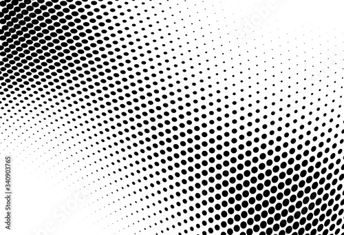 Wave halftone texture. Abstract monochrome chaotic background. Template for printing on wrapping paper, fabric, posters, business cards. Black and white background for websites