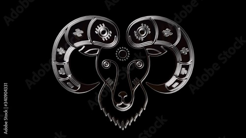 Aries horoscope zodiac sign 3d ready to animate your projects
