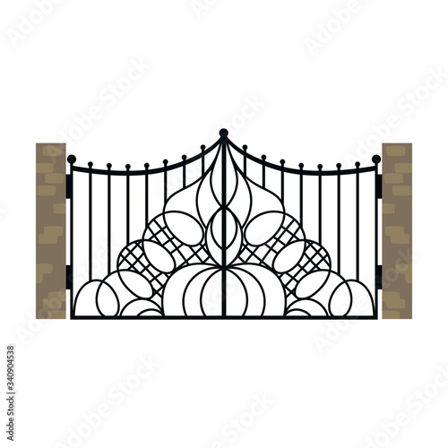 Fence gate vector icon.Cartoon vector icon isolated on white background fence gate.