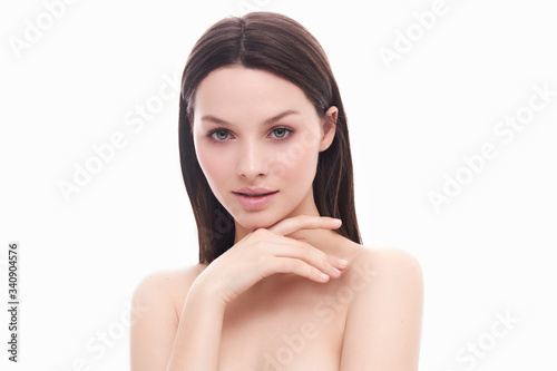 Beautiful young girl with natural make-up. Blank Space