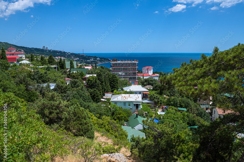 View of the resort Simeiz village in Crimea
