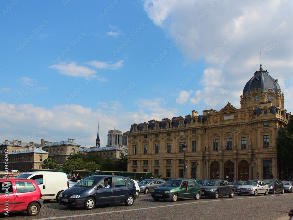 Paris, France - August 26, 2019: Greffe du Tribunal de commerce de Paris. Paris Commercial Court
