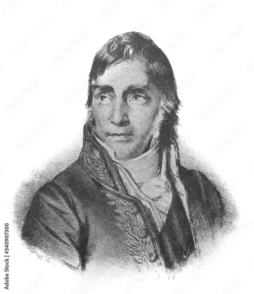 Fototapeta premium The Antoine-Jean Gros's portrait, a French painter in the old book the History of Painting, by R. Muter, 1887, St. Petersburg