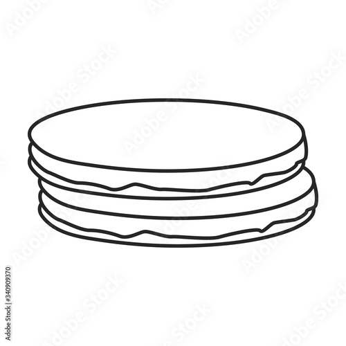 Belgian waffle vector icon.Outline vector icon isolated on white background belgian waffle .