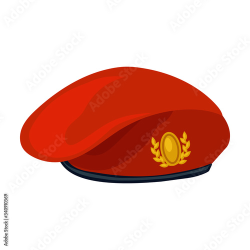 Military beret vector icon.Cartoon vector icon isolated on white background military beret.