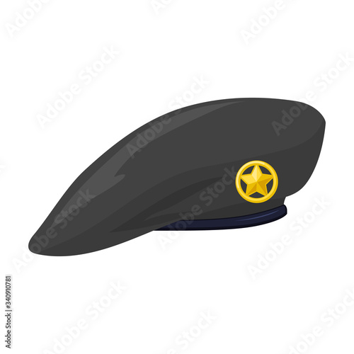 Military beret vector icon.Cartoon vector icon isolated on white background military beret.