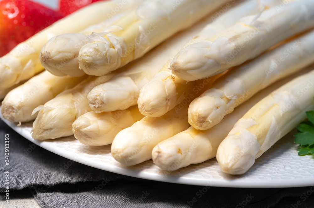 Dutch farmers products, fresh white asparagus in spring season Dutch farmers products, fresh white asparagus in spring season