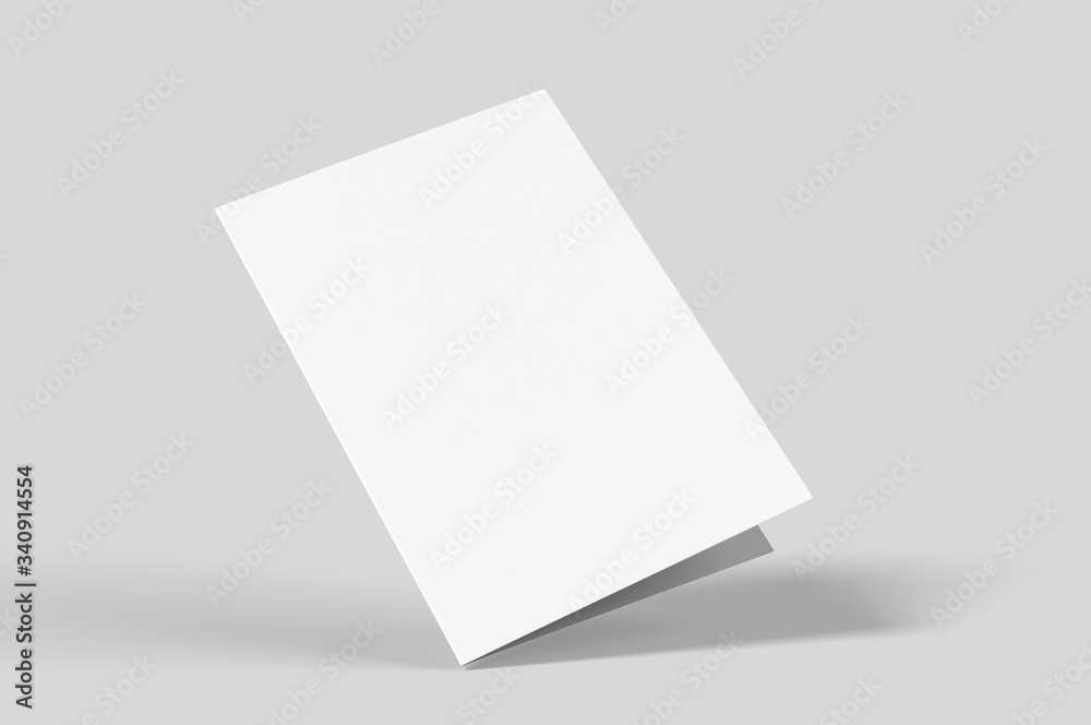 Blank half fold brochure template for mock up and presentation design. 3d render illustration. Blank half fold brochure template for mock up and presentation design. 3d render illustration.