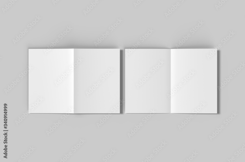 Blank half fold brochure template for mock up and presentation design. 3d render illustration. Blank half fold brochure template for mock up and presentation design. 3d render illustration.
