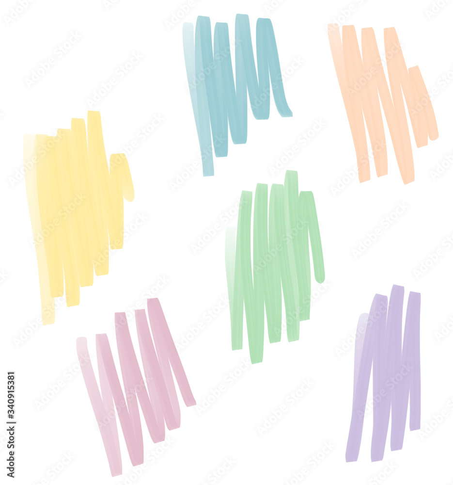 Abstract bright colors background for your design. Set color highlighter. Illustration with markers and colored stripes.