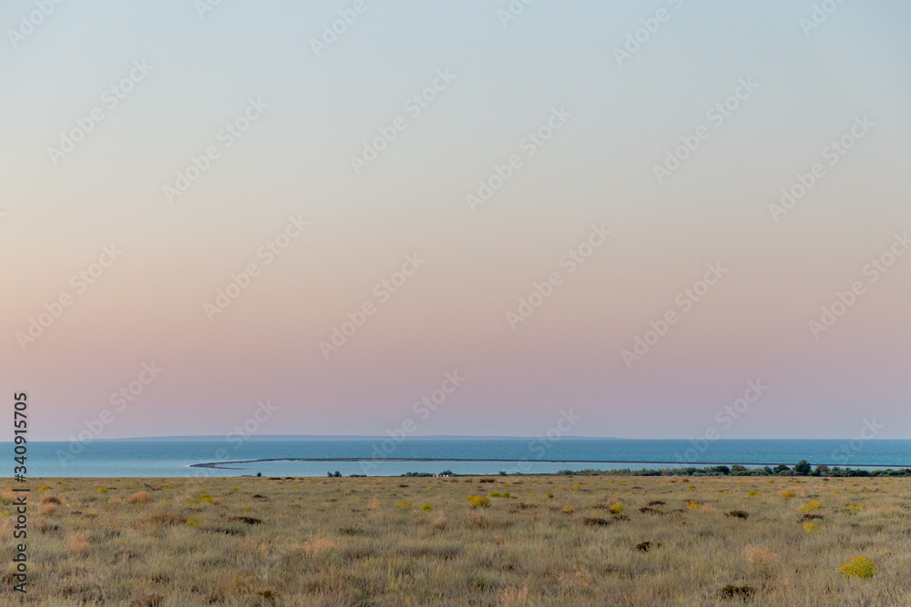 Alakol lake. It is a healing lake in Kazakhstan. Akshi and Kotkuma resorts, Almaty region, Kazakhstan Republic.