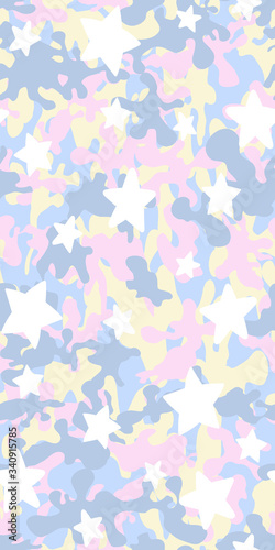 Wallpaper Mural pastel military and star-shaped pattern Torontodigital.ca
