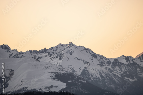 Sunrise above the French Alps, valloire, Alps, France