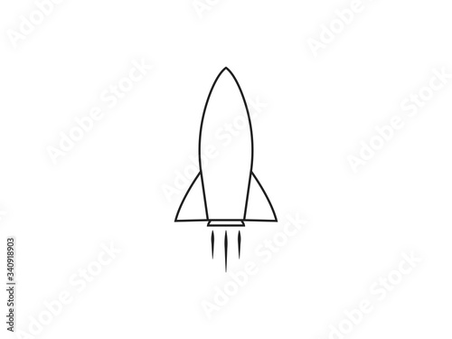 Launch, rocket, startup icon. Vector illustration, flat design.