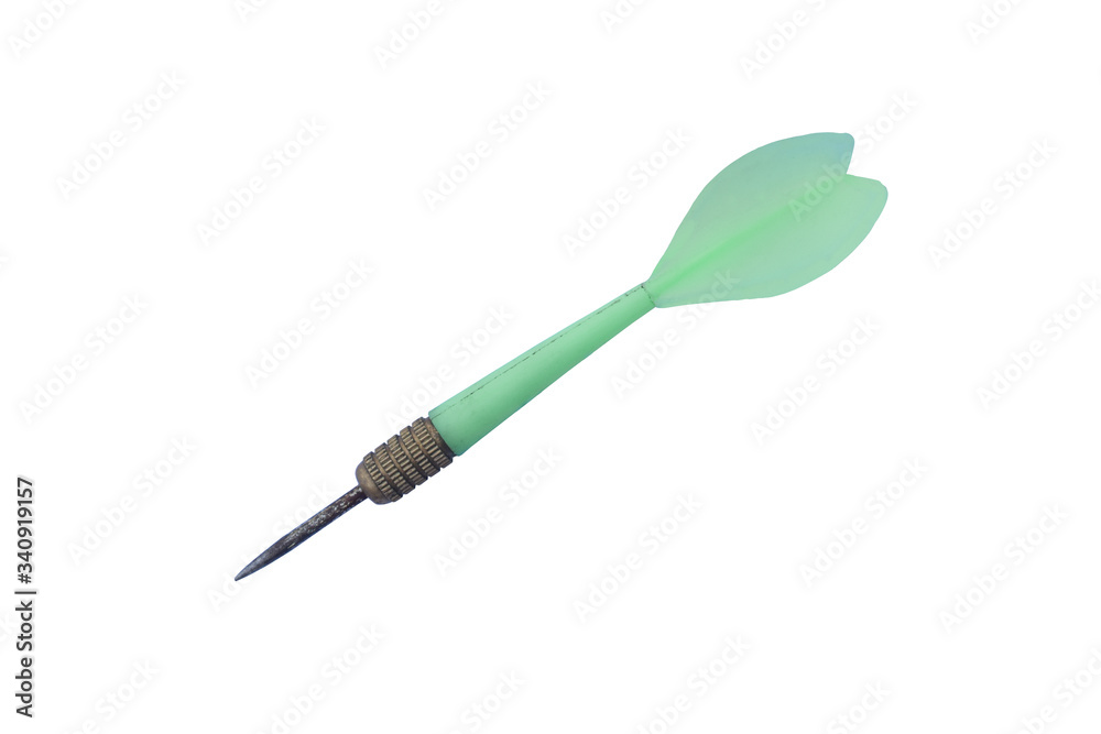Old green dart isolated on white background with clipping path. Old green dart isolated on white background with clipping path.