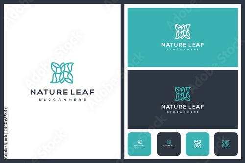natural leaf minimlais logo design