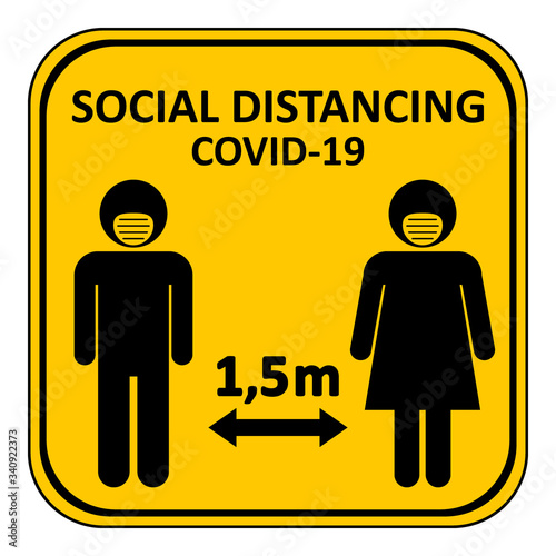 Illustration of social distancing.