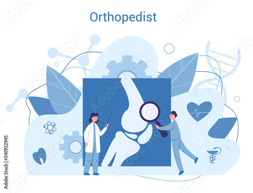 Orthopedics doctor. Idea of joint and bone treatment.