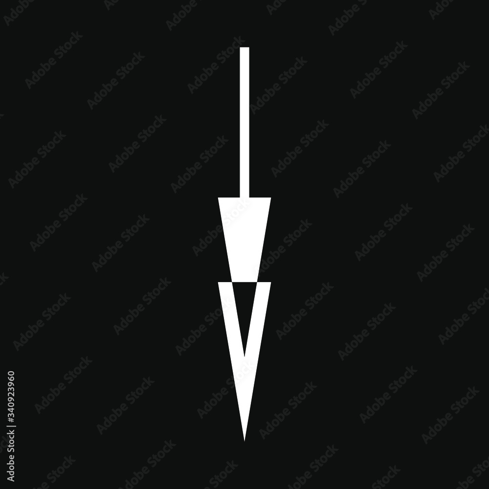 Vector arrow isolated on black background. Perfect suit for web animation add social media greeting cards stickers banners poster concepts and branding Vector arrow isolated on black background. Perfect suit for web animation add social media greeting cards stickers banners poster concepts and branding
