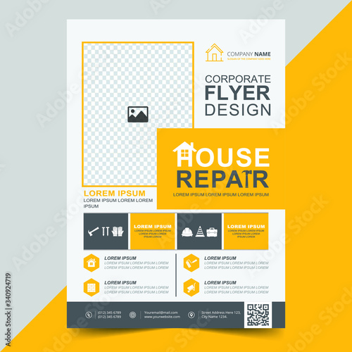Construction Tools Cover A4 Template Design