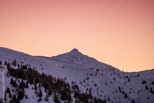 Sunrise above the French Alps, valloire, Alps, France photo