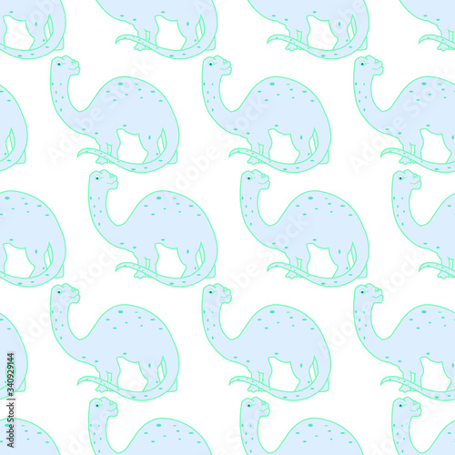 dinosaur blue seamless pattern