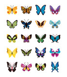 bundle of butterflies set icons