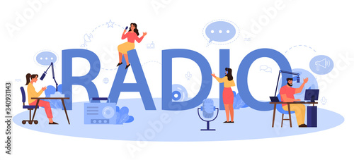 Radio typographic header concept. Idea of news broadcast