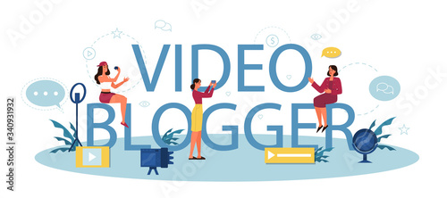 Video blogger concept illustration. Share content in the internet