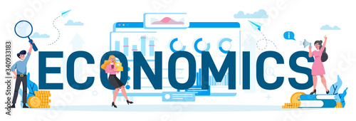 Economics typographic concept. Idea of investment and money