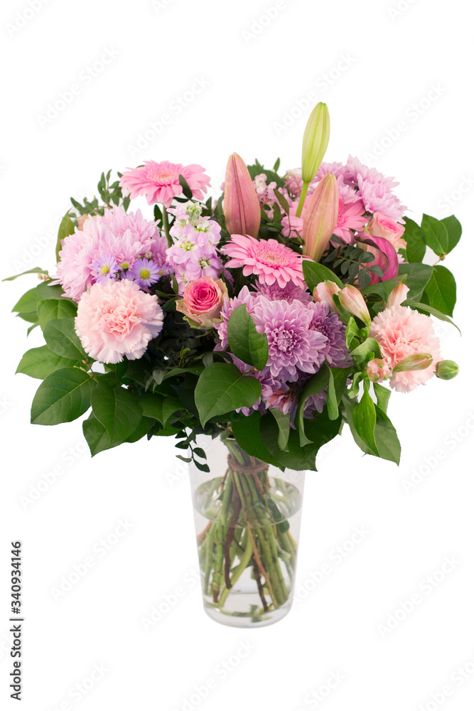 Flower bouquet in a vase isolated