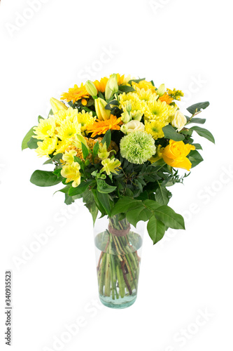 Flower bouquet in a vase isolated