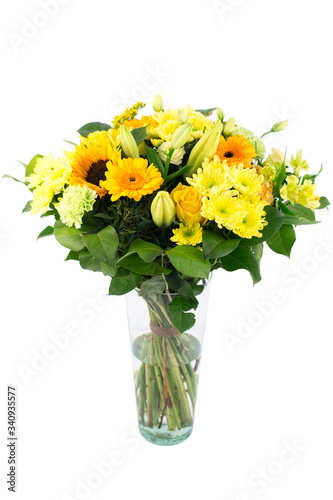 Flower bouquet in a vase isolated