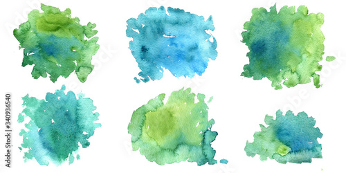 watercolor turquoise background, paint stain