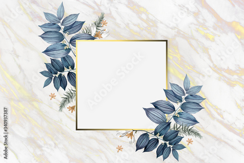 Luxurious floral wedding frame design