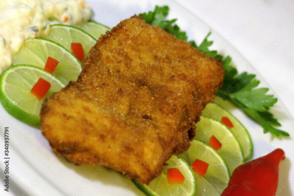 healthy food, breaded and grilled fish file, selective focus healthy food, breaded and grilled fish file, selective focus