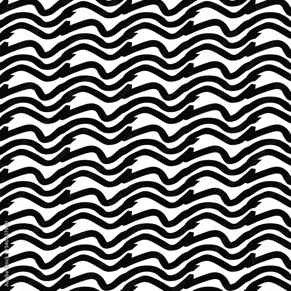 Abstract black waves vector seamless pattern. Design for print, fabric, card, background. Abstract black waves vector seamless pattern. Design for print, fabric, card, background.