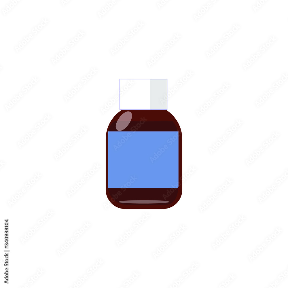 empty glass pill jar in flat style, isolated on white background.Tank.Vector illustration.Silhouette sign.Therapeutic natural remedy.Simple icon.Page of the web site, the item the mobile application empty glass pill jar in flat style, isolated on white background.Tank.Vector illustration.Silhouette sign.Therapeutic natural remedy.Simple icon.Page of the web site, the item the mobile application