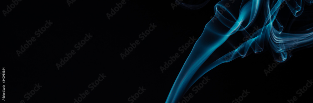 Blue smoke on black background Blue smoke on black background