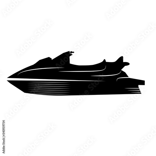 Modern Jet Ski Icon Isolated on White Background. Water Transport.