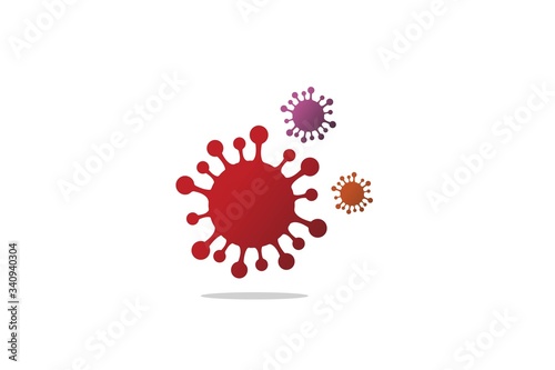 Coronavirus sign. Corona virus Bacteria Cell Icon, 2019-nCoV in caution traffic signs. Warning symbol of COVID-19, Novel coronavirus. Vector icon.