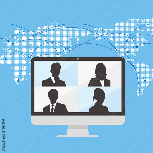 Virtual Meetings, Work from Home vector
