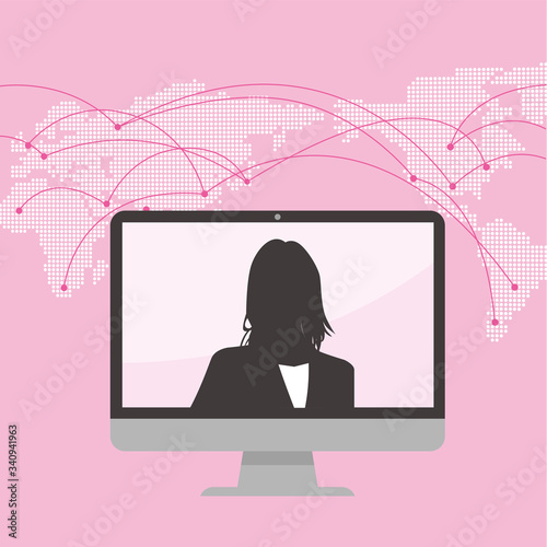Virtual Meetings, Work from Home vector