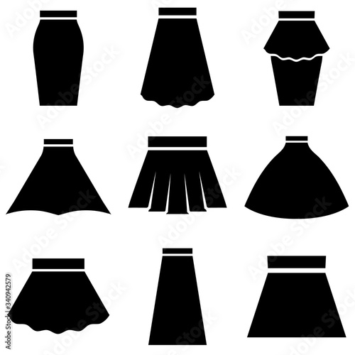 Skirt set icon, logo isolated on white background