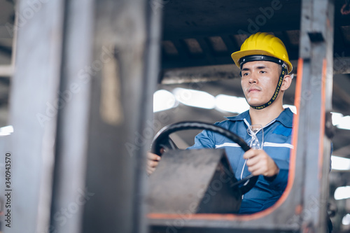 technician engineer sitting in Forklifts