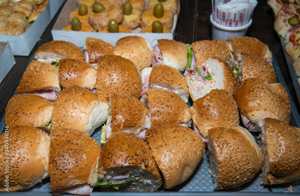 Mini sandwich on plate close up